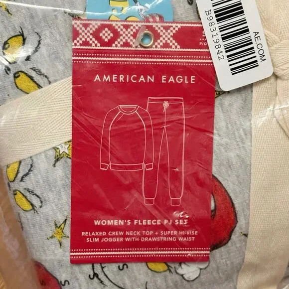 American Eagle Women’s Dr. Seuss Grinch Holiday Fleece PJ Pajama Set Size Small - Picture 4 of 7